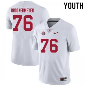 NCAA Youth Alabama Crimson Tide #76 Tommy Brockermeyer Stitched College 2021 Nike Authentic White Football Jersey NY17W54JM